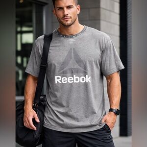 Reebok Mens XXXL Grey Logo Graphic Athletic T Shirt NWT